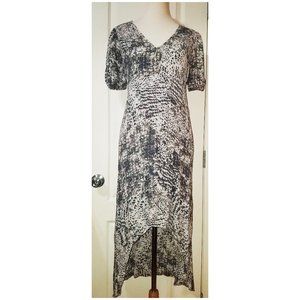 Express Grey Animal Print Hi-Lo Lined Dress Size Small
